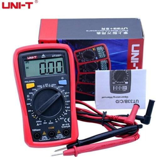 UNI-T UT33 Series Palm Size Digital Multimeters Professional Electrical Handheld Ammeter Multitester With Backlight Data Hold