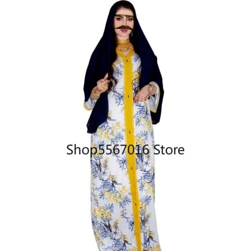 Eid Mubarak Muslim Fashion Abaya Dubai Turkey Islam Long Dress Robe Longue Djellaba Femme Dresses Abayas For Women Kaftan Maroc