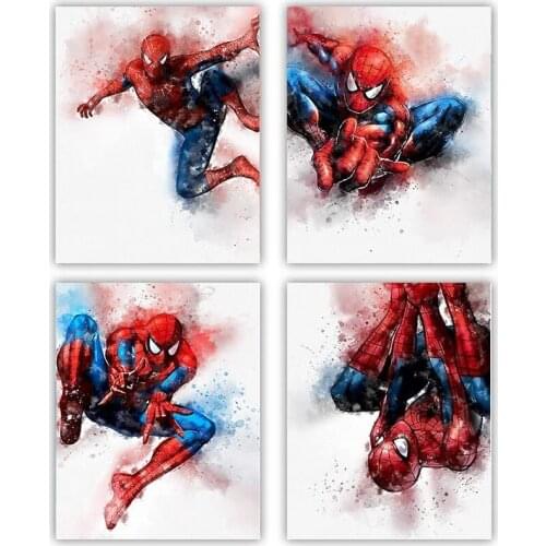 Superhero Posters and Prints Marvel Avengers Spiderman Canvas Painting Wall Art Print Canvas Kids Gifts Children Room Home Decor