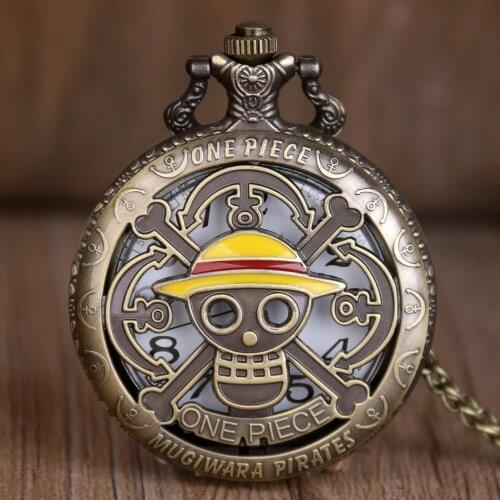 Hot Selling Mens Japanese Cartoon Anime Pocket Watch Fashion Men Women Necklace Chain Vintage Hollow FOB Steampunk Pendant