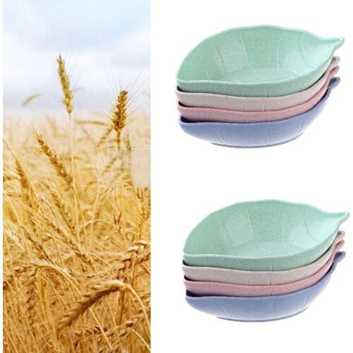 Creative Leaf Shape Wheat Straw Seasoning Dish Sauce Vinegar Mini Plate Tool Dessert Side Dish Kitchen Tableware Utensils