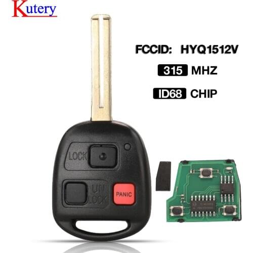 Kutery 5pcs Remote Key Fob 314/315MHz With 4D68 Chip for-Lexus GX470 LX470 FCC ID : HYQ1512V P/N: 89070-60801