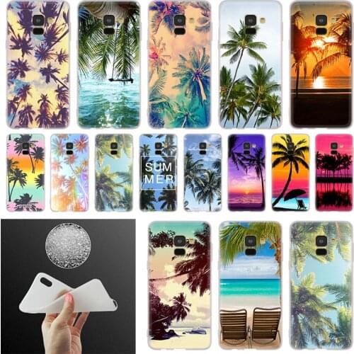 Summer beach Palm Tree Phone Case For Samsung Galaxy A10 A20 A30 A40 A50 A60 A70 A6 A8 Plus A7 A9 2018 A3 A5 2017 Soft Cover