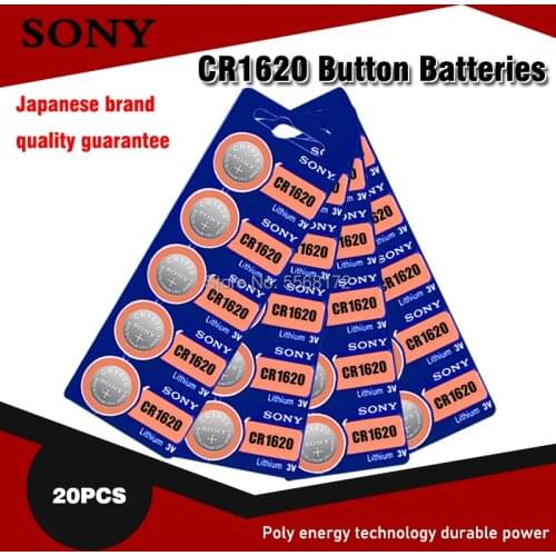 20pcs/Lot FOR SONY Original CR1620 1620 ECR1620 DL1620 280-208 3V Cell Battery Button Coin Lithium Battery For Watch Toy Car Key
