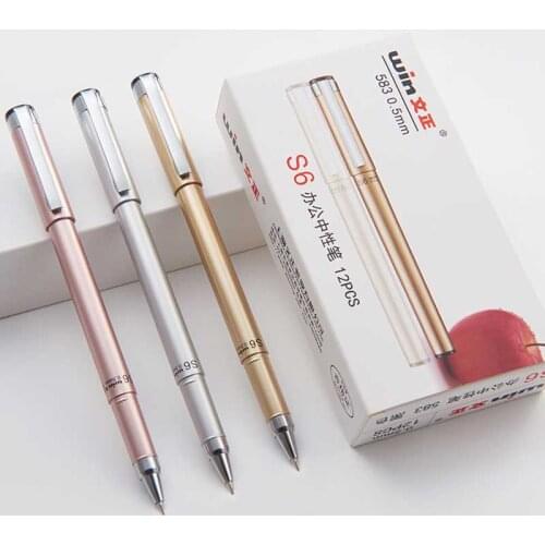 Metal Gel pen 2 Pcs 0.5mm Office Supplies Stationery Gel pens for Students Writing Black ink School Student Exam Suppliers