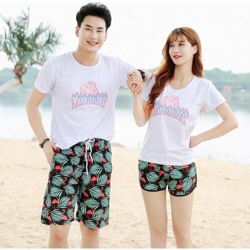 2021 Shorts mens summer five-point mens big pants tide summer five-point loose and quick-drying couple beach pants