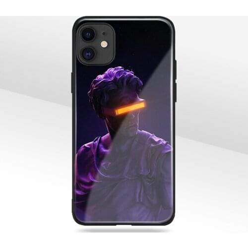 Prometheus Retrowave Glass Soft Silicone Phone Case FOR IPhone SE 6s 7 8 Plus X XR XS 11 12 Mini Pro Max Sumsung Cover Shell