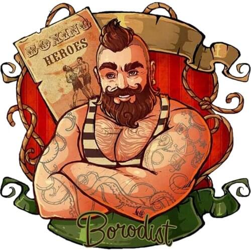 13cm x 12.8cm For Borodist Prints Cartoon Car Stickers Anime Graphics Decal Vinyl Material Occlusion Scratch Decor