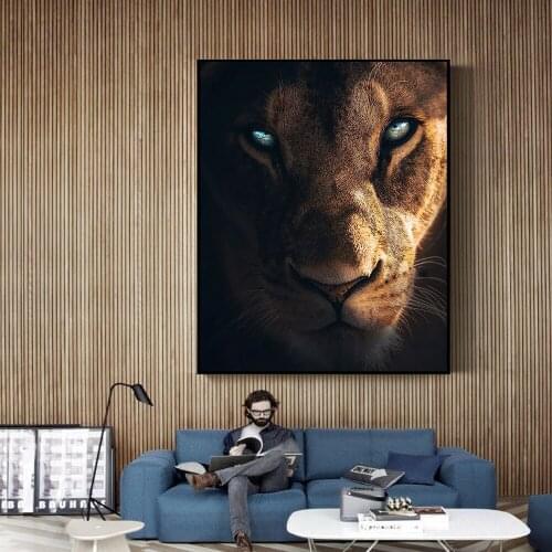 African Fierce Lions Lover Canvas Paintings on the Wall Art Lion Face Posters And Prints Animals Art Pictures for Room Decor