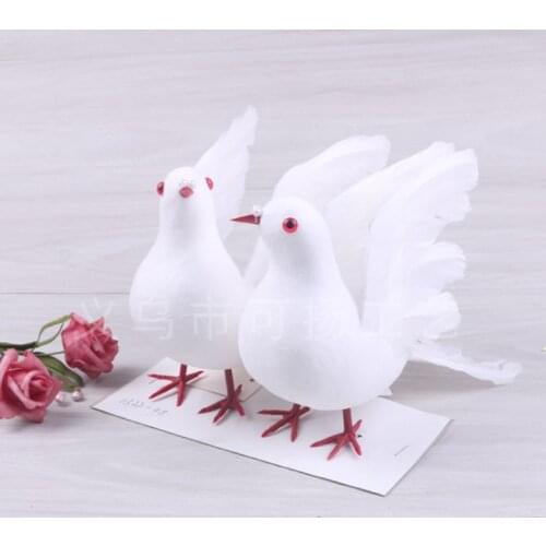 Peace Dove White Dove Creative Simple Simulation Foam Feather Peace Dove Home Props Decoration Crafts Garden Ornaments