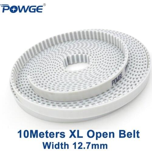POWGE 10Meters Trapezoid XL Open synchronous belt XL-12.7 Width 12.7mm Pitch 5.08mm PU polyurethane Steel XL timing belt