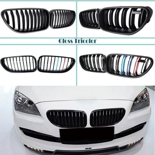 Carbon Fiber/Black Front Bumper Racing Grills Kidney Grilles For BMW F12 F13 F06 6 Series 2018 2017-2012 M Power Accessories