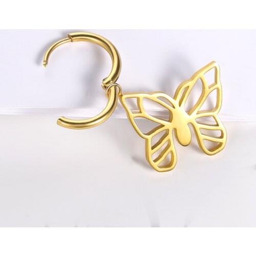 Minimalism Origami Butterfly Earings Fashion Jewelry Stainless Steel Drop Dangle Earrings Animal Accessories Pendientes Mujer