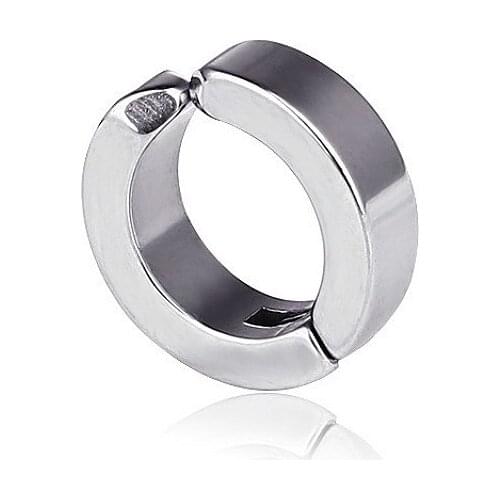 1Pc No Piercing Earrings Titanium Steel Hoop Earring Round Accessories Ear Clip Mens Punk Party Fashion Sexy
