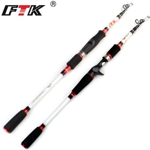 FTK Max Drag Power 14KG/30LB Carbon Telescopic Spinning Casting Lure Fishing Rod 10-30g 2.1m 2.4m 2.7m 3m Travel Baitcasting Rod