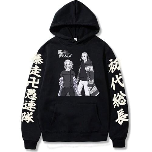 Anime Tokyo Revengers Harajuku Manjirou Sano Ken Ryuuguuji Manga Hoodies Sweatshirt Gothic Cartoon Men Long Sleeve Streetwear