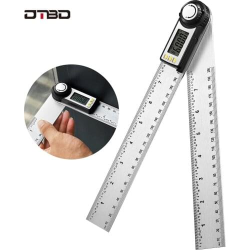DTBD Digital Protractor Angle Ruler 200mm 8inch Angle Finder Meter Al-Alloy Angle Detector 360 Goniometer Inclinometer
