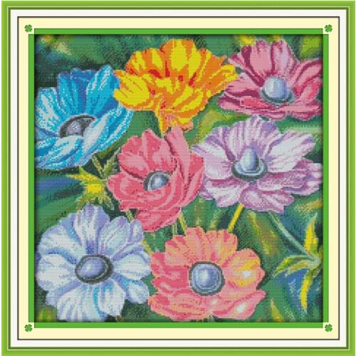 Gorgeous sunny flower cross stitch kit count print stamped fabric 14ct 11ct hand embroidery DIY handmade needlework supplies bag