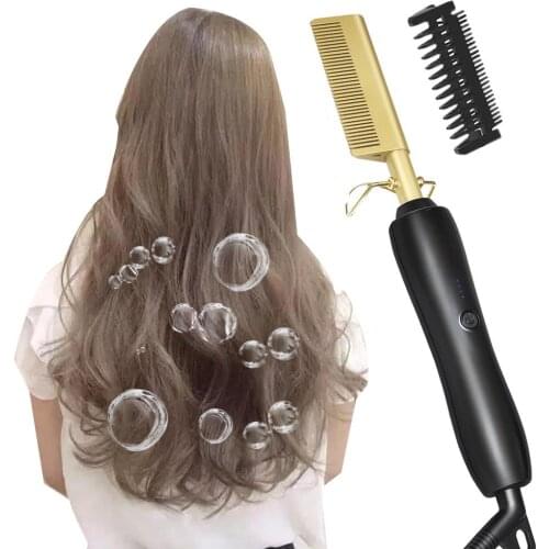 Hair Straightener Flat Irons Straightening Brush Hot Heating Comb Hair Straight Styler Corrugation Curling Iron Hair Curler Comb