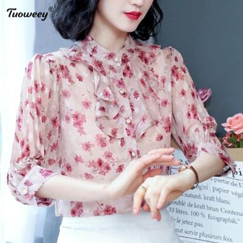 Womens tops and blouses 2021 summer embroidery floral lace Chiffon blouses femme plus size short sleeve shirts camisas mujer 5XL