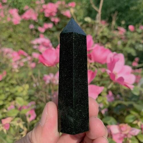1pc Natural Crystal Quartz Green Sand Tower Point Energy Reiki Stone Room Home Office Aquarium Decoration Accessories Gemstone