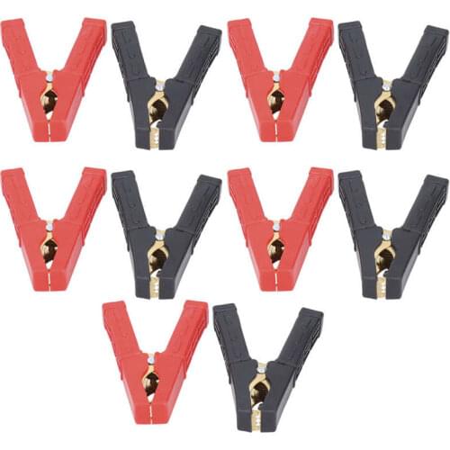 10pcs Battery Cable Clamps Clips 100A Charging Crocodile Clips Pure Copper Vehicle Accessory Electrical Test Tool