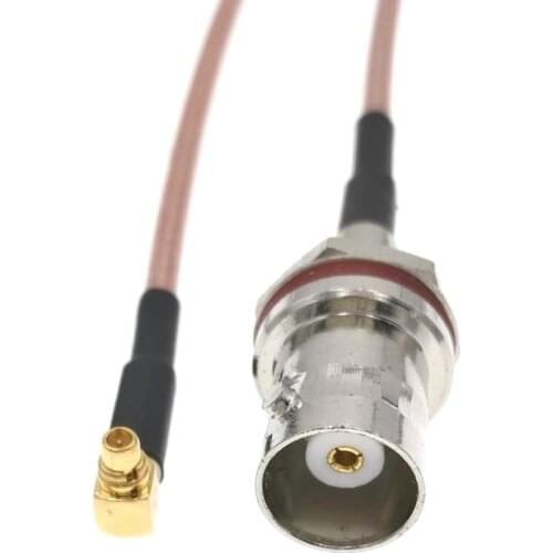 10PCS MMCX Male To BNC Female Bulkhead Behind Nut Washer RG316 RF Pigtail Cable 50ohm 8" 20CM