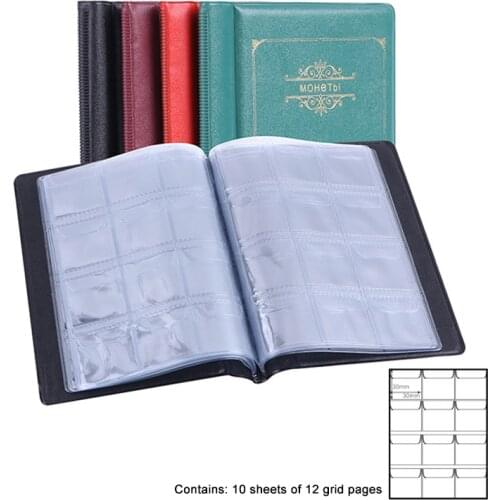 10 Pages Of 120 Pockets, Leather Coin Photo Album,Coin Pocket For Coin Commemorative Coin Coin Badge Storage And Collection Book