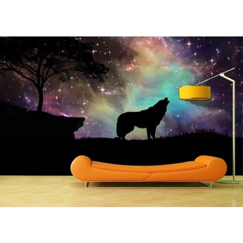 Custom Wallpaper Murals Large Wall Wolf Roar Animal Wall Mural Wall Stickers De Parede 3D Wallpaper For Walls