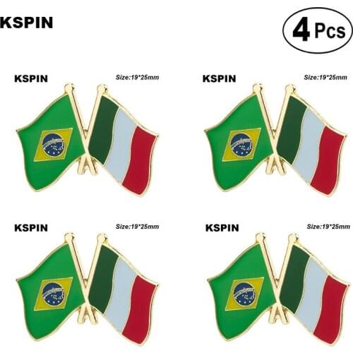 Brazil& Italy Flag Badge Pin Lapel Pin Badge Brooch Icons 4pcs