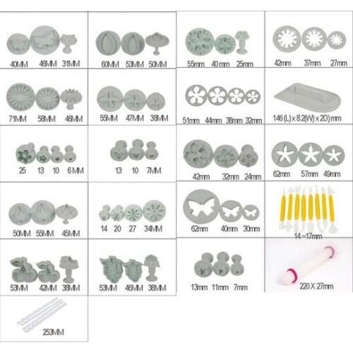 68Pcs Fondant Cake Decorating Sugarcraft Plunger Cutter Tools Mold Mould Cookies