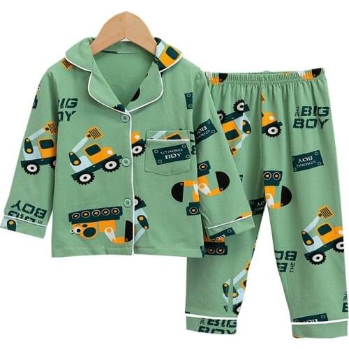 Spring Autumn Winter Boys Children Pajamas Girls Cartoon Print Homewear Teenagers Loungewear Thermal Warm Lounge Clothing Set