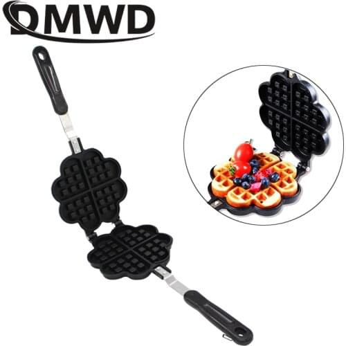 DMWD DIY Heart Shape Non-stick Eggs Waffle Pan For Gas Electric Muffin Machine Omelet Egg Pancake Mould Baked Cake Baking Mold