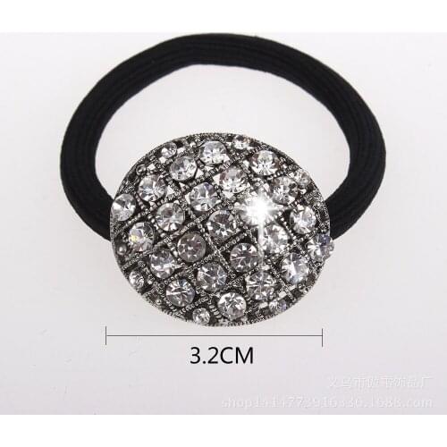 30 X Lovely Stretch Elastic Square Hair Rope Circular Hair Band Hair Ring Bridal Wedding Prom Party Crystal hair circle