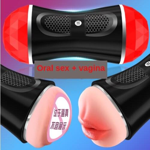 Electric Aircraft Cup Male Masturbation Silicone Device Double Headed Machine Reverse Mould Doll Head Vagina Real Pussy Sex Toys