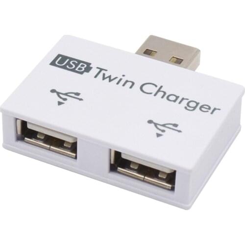 Elisona USB Twin Charger USB to 2 Port Charger Adapter Splitter Hub for Mobile Phones Computers U Disk Accessories Gadgets