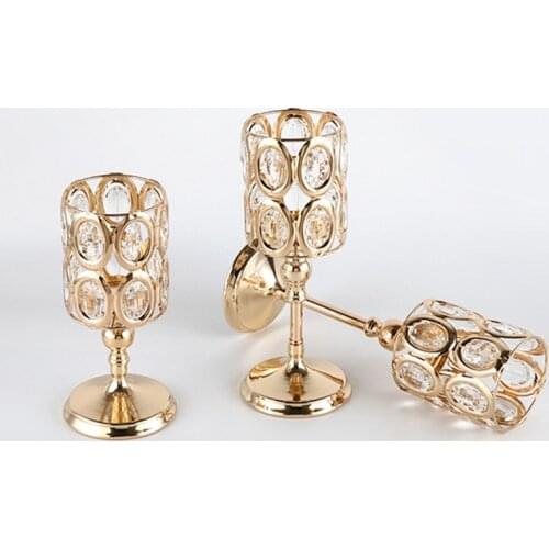 1 Piece Crystal Candlestick Wedding Table Decoration Home Living Room Ornament Rhinestone Candle Holder