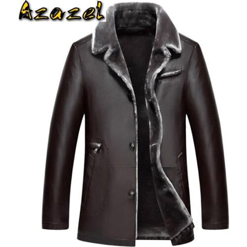 Imported Mens Fur Leather Trench Coats Plus Size 4XL Russian Winter Pure Natural Fur Jackets Overcoats Winter Coats Mens C2247