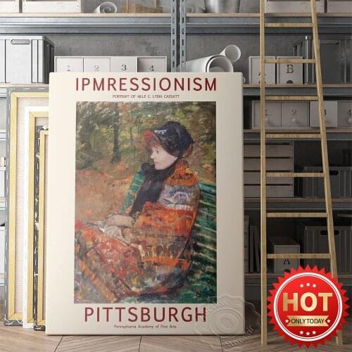 Impressionist Painter Mary Cassatt Exhibition Museum Poster, Mary Art Works Autumn Portrait Of Lydia Cassatt Prints, Retro Mural