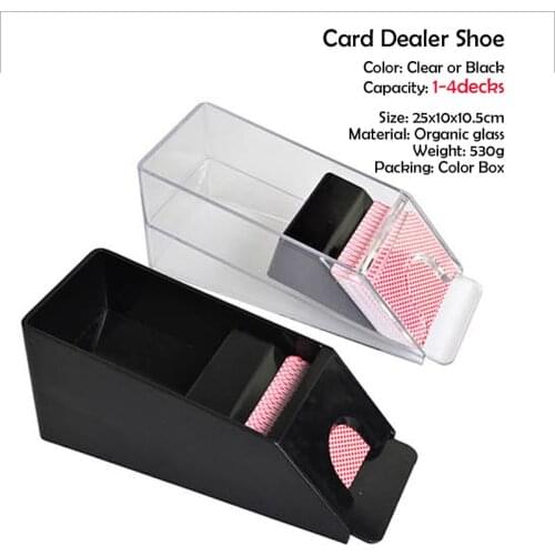 Card Dealer Shoe Capacity 1-4deck Poker dealer Clear or Black Texas Hold'em Player love