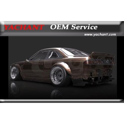 Fiber Glass FRP Body Kit Fender Fit For 1995-1998 S14 Zenki S14A Kouki RB V2 "BOSS" Aero Style Rear Over Fender Flare