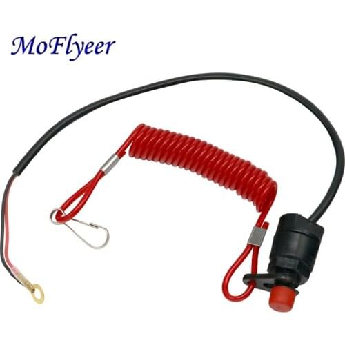 MoFlyeer Motor Ignition Starter Key Switch Boat Outboard Safety Rope Switch Engine Kill Stop Tether Cord For Yamaha Motors