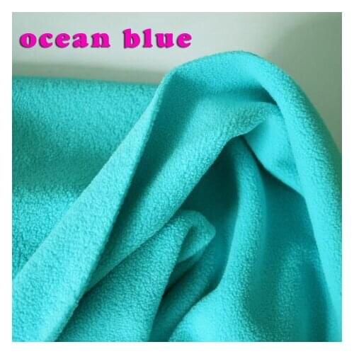 Ocean Blue double-sided Polar Fleece Fabric anti-pilling Hoodies Blankets Lining Fabric Sold By The Yard Free Shipping