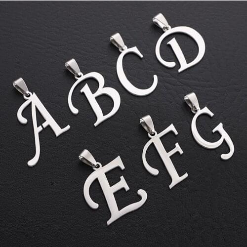 Capital Letter Initial Necklace For Women Stainless Steel A-Z Alphabet Pendant Necklace Jewelry Crafts Handmade Finding