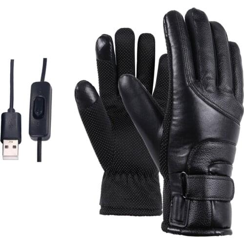 Unisex Electric Heated Glove Waterproof Moto Touch Screen USB Thermal Winter Motorcycle Racing Fishing Skiing Gloves