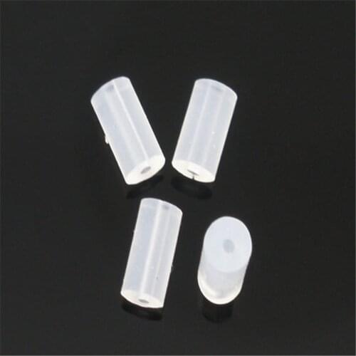 1000 PCs Doreen Box Rubber Back Earring Stoppers Earnut Accessories DIY Earrings Jewelry Making for Women 4x2mm, Hole:0.6mm