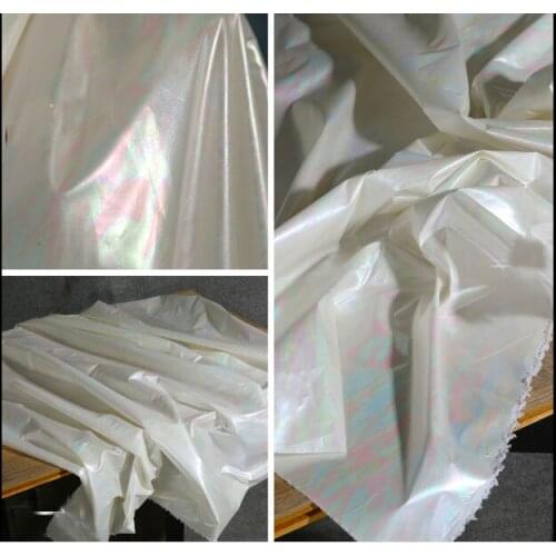 Reflective laser gloss windbreaker material colorful gradient creative fashion fabric