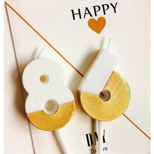 Gold Wedding Birthday Number Cake Candles 0 1 2 3 4 5 6 7 8 9 Cake Topper Kids Girls Boys Baby Party Supplies Decoration