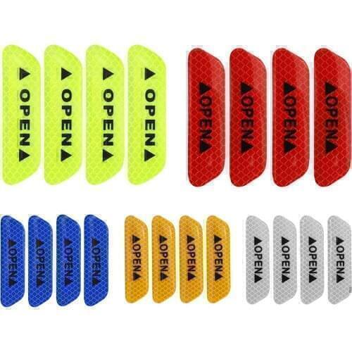 4pcs Car OPEN Reflective Tape Warning Mark Reflective FOR Peugeot 206 406 508 307 406 3008