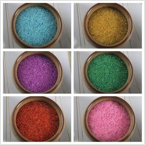 450g 0.4-3mm Mini Bubble Ball Beads Colorful Transparent Crystal Glass Beads For Clothing Accessories DIY Nail Craft Scrapbook